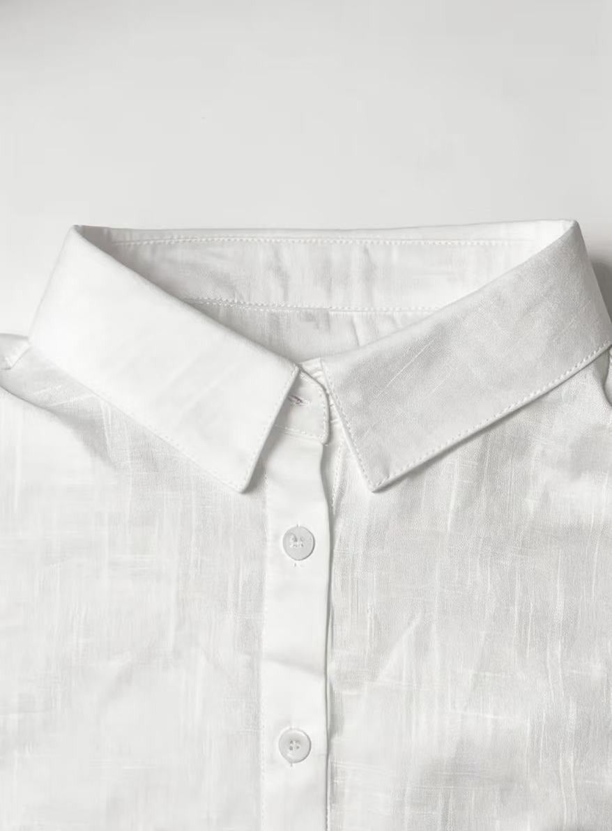 Women’s Lightweight Linen Button-Up Shirt – Relaxed Fit Long Sleeve Blouse Marlovene