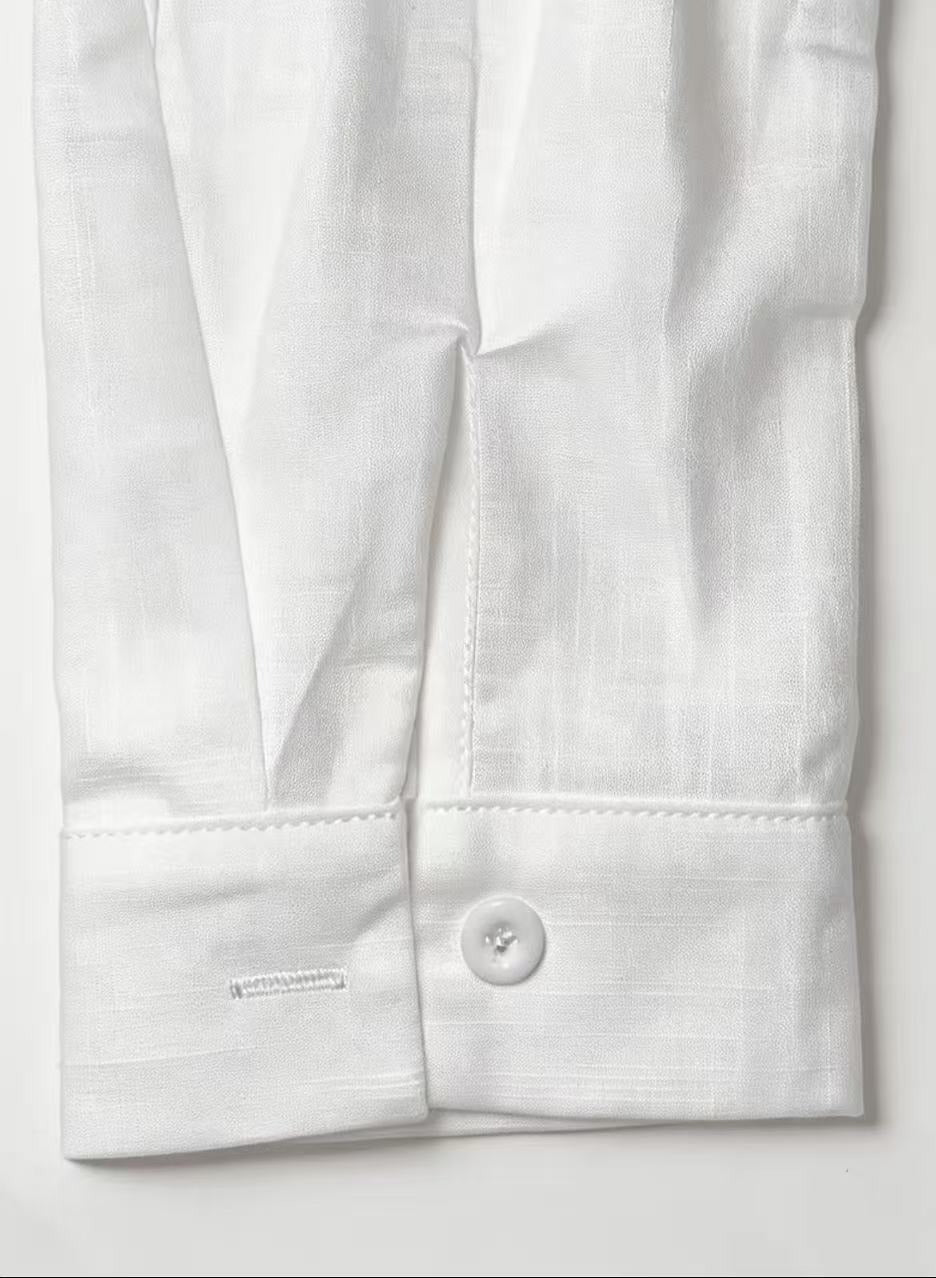 Women’s Lightweight Linen Button-Up Shirt – Relaxed Fit Long Sleeve Blouse Marlovene