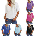 💖2026 Summer Sale 50% OFF💥Women's Solid Color V-Neck T-shirt mysite