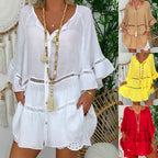 Women’s Casual Hollow Out V-Neck Dress mysite