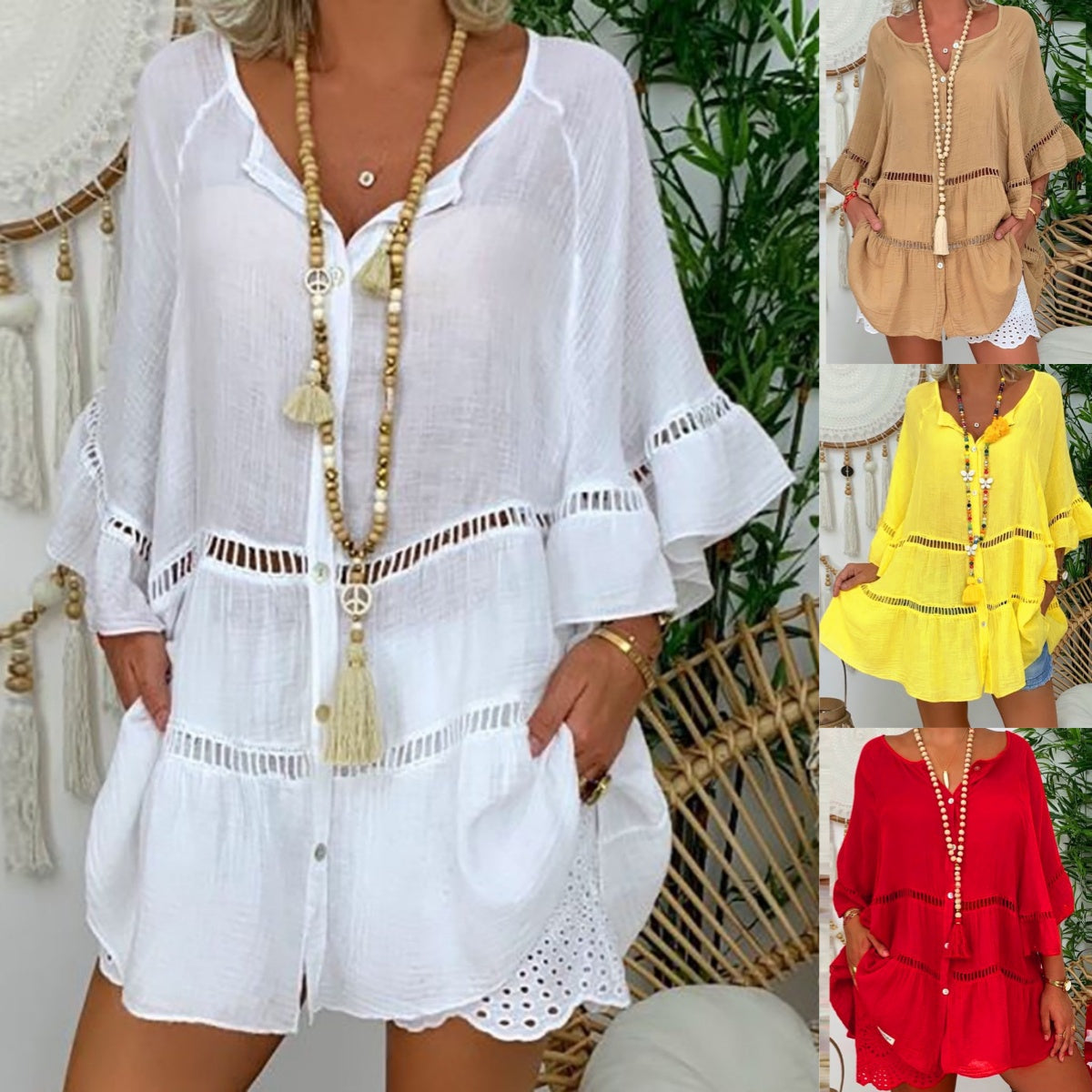 Women’s Casual Hollow Out V-Neck Dress mysite