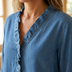 ⏳Time-Limited Special⏰Women's Casual Ruffle V-Neck Shirt | Soft, Breathable & Flattering High-Low Hem ✨ mysite