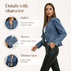 🧥  Women's Denim Jacket with Ruffles & Open Front – Lightweight & Feminine – Versatile & Chic 👗 mysite
