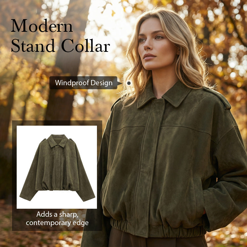 🧥 50% OFF NOW! ✨ Women's Suede-Like Cropped Bomber Jacket – Soft Fabric, Modern Silhouette & Versatile Style 👜 mysite