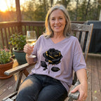 Women's Plus-Size Rose Print V-Neck T-Shirt mysite