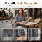 Women's Casual Loose Fit V-Neck Blouse mysite