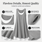 Women's Sleeveless Fake 2-Piece Dress mysite