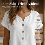 🔥Limited-Time Offer-Women's V-Neck Button Casual T-Shirt mysite