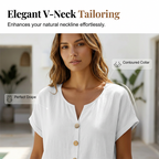 🔥Limited-Time Offer-Women's V-Neck Button Casual T-Shirt mysite