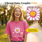 Unisex Vintage Washed Daisy Print Loose Fit T-Shirt mysite