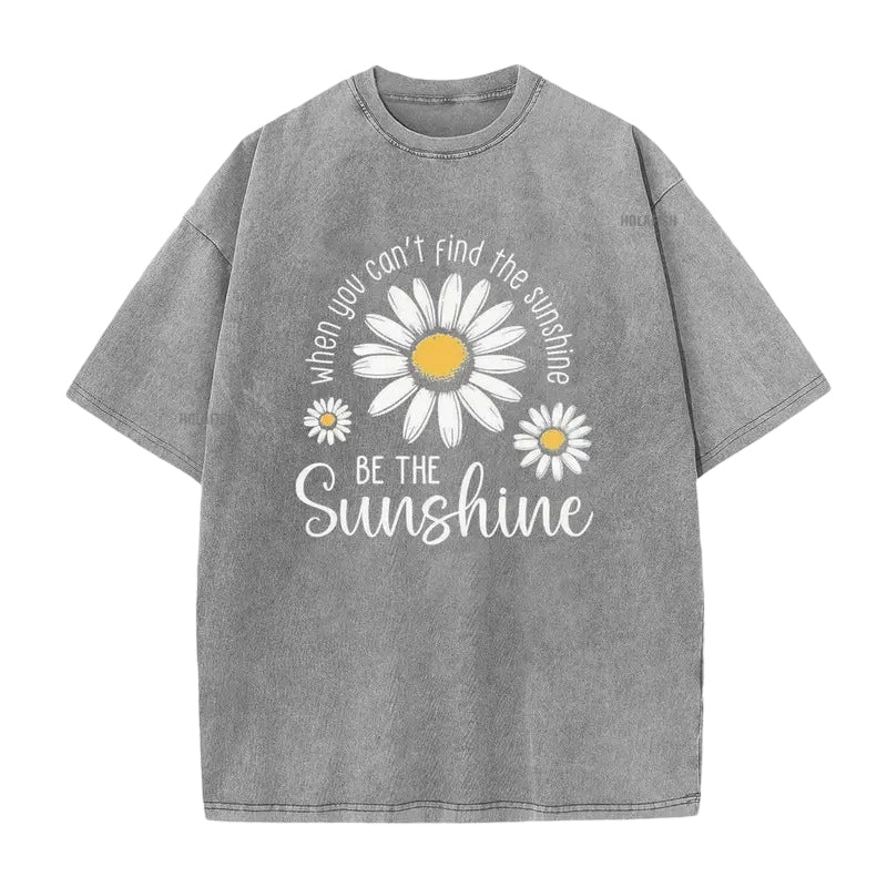 Unisex Vintage Washed Daisy Print Loose Fit T-Shirt mysite