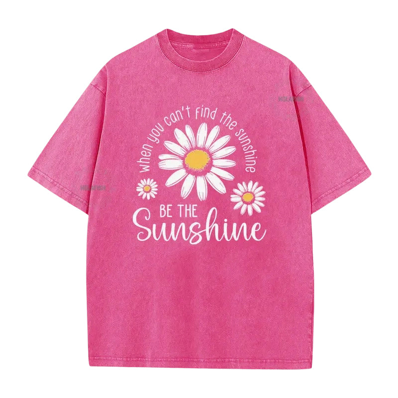 Unisex Vintage Washed Daisy Print Loose Fit T-Shirt mysite