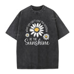 Unisex Vintage Washed Daisy Print Loose Fit T-Shirt mysite