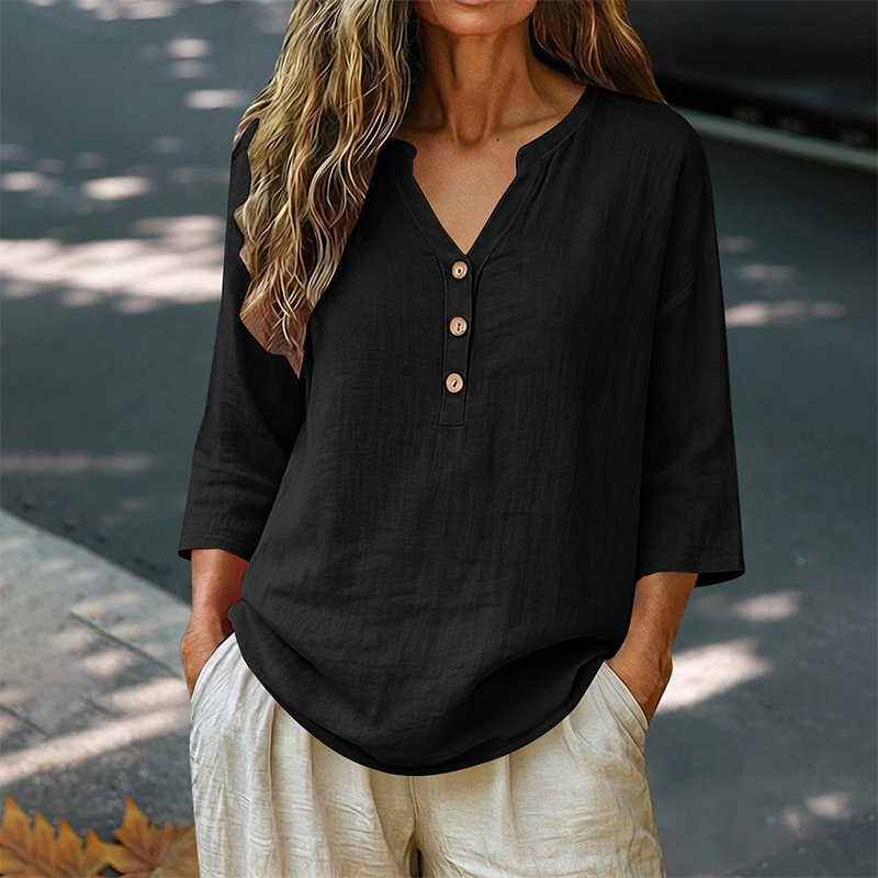 Women's Casual V-Neck 3/4 Sleeve Blouse mysite