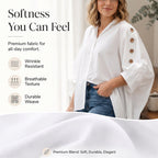 ⌛Limited-Time Offer-Women's Oversized Asymmetrical Shirt with Eyelet Details mysite
