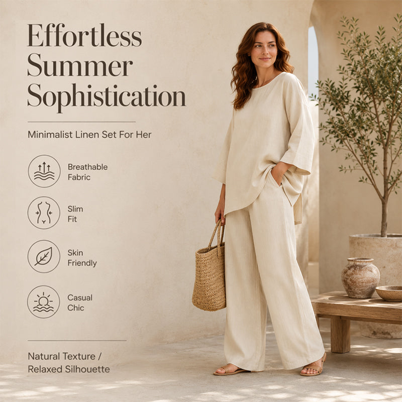 New Arrivals🌿👚 Casual Linen Blend 2-Piece Set – Soft & Airy for Effortless Summer Style mysite