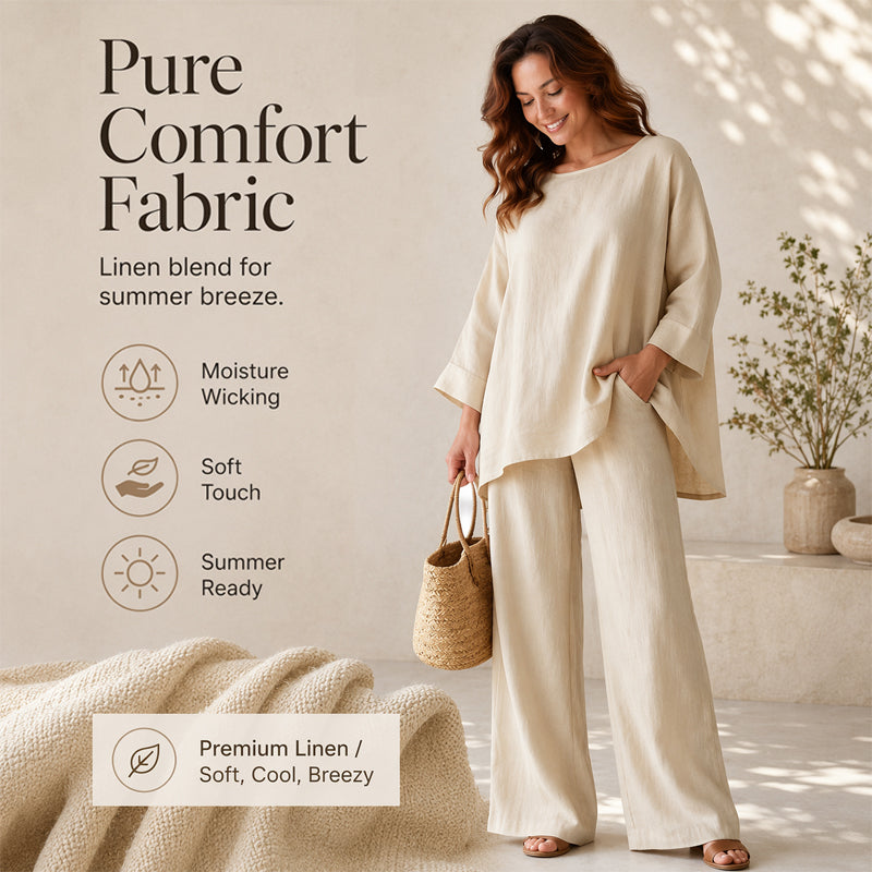 New Arrivals🌿👚 Casual Linen Blend 2-Piece Set – Soft & Airy for Effortless Summer Style mysite