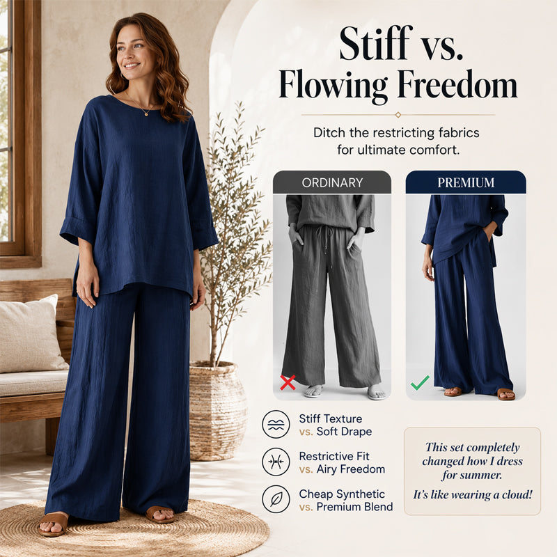 New Arrivals🌿👚 Casual Linen Blend 2-Piece Set – Soft & Airy for Effortless Summer Style mysite