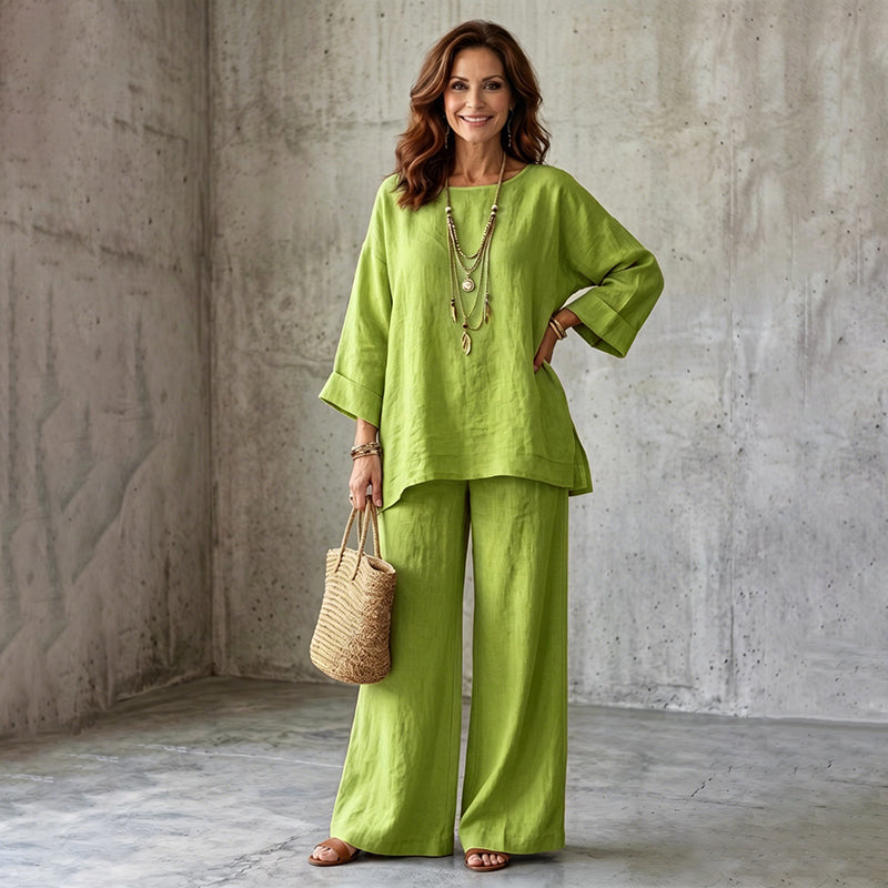 New Arrivals🌿👚 Casual Linen Blend 2-Piece Set – Soft & Airy for Effortless Summer Style mysite