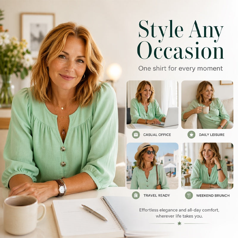 Women's 3/4 Sleeve Loose Fit Tunics Top mysite