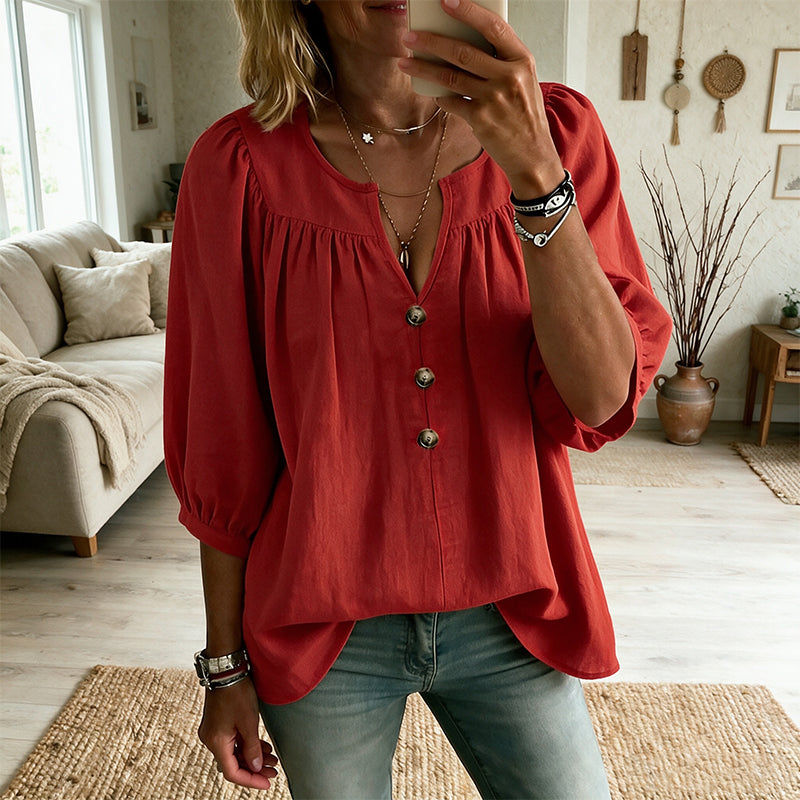 Women's 3/4 Sleeve Loose Fit Tunics Top mysite