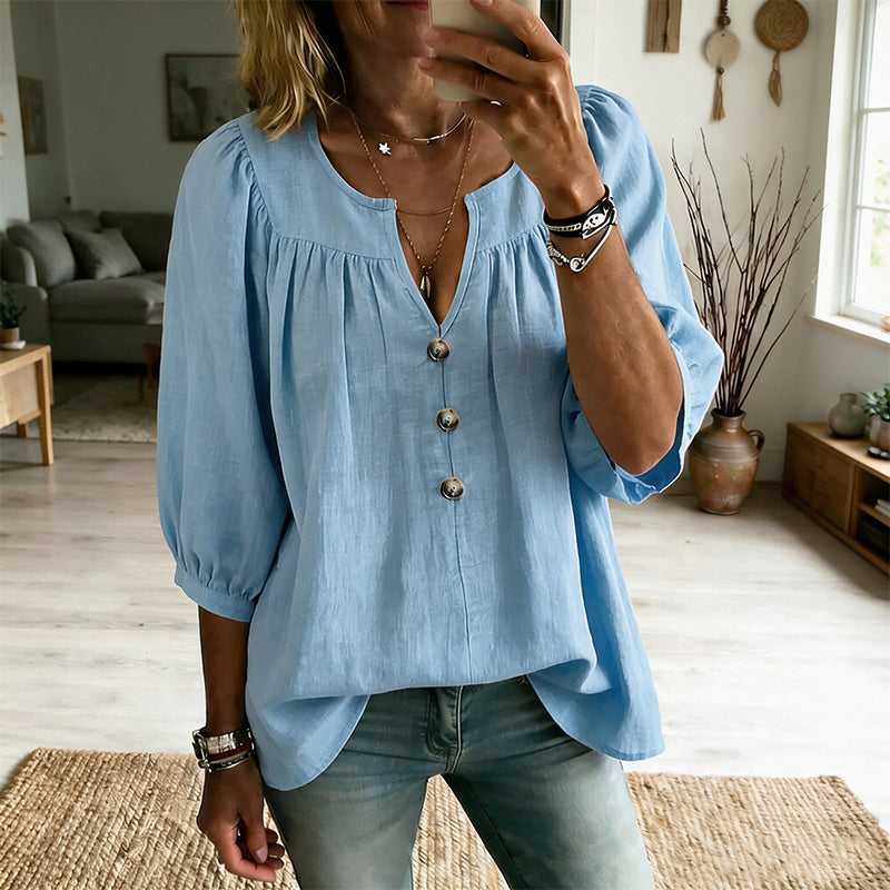 Women's 3/4 Sleeve Loose Fit Tunics Top mysite