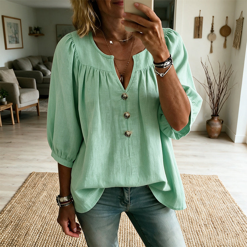 Women's 3/4 Sleeve Loose Fit Tunics Top mysite