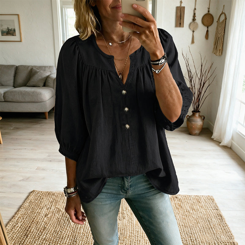 Women's 3/4 Sleeve Loose Fit Tunics Top mysite