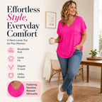 Women's Casual V-Neck Short Sleeve T-Shirt mysite