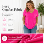 Women's Casual V-Neck Short Sleeve T-Shirt mysite