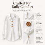 Women's Elegant Lapel Collar Button Top mysite
