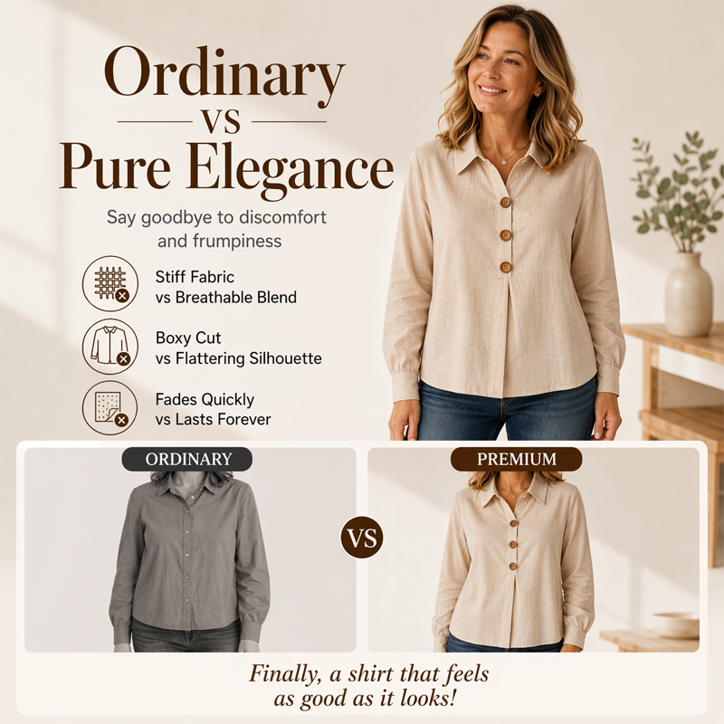 Women's Elegant Lapel Collar Button Top mysite