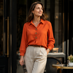 Women's Elegant Lapel Collar Button Top mysite