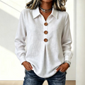 Women's Elegant Lapel Collar Button Top mysite