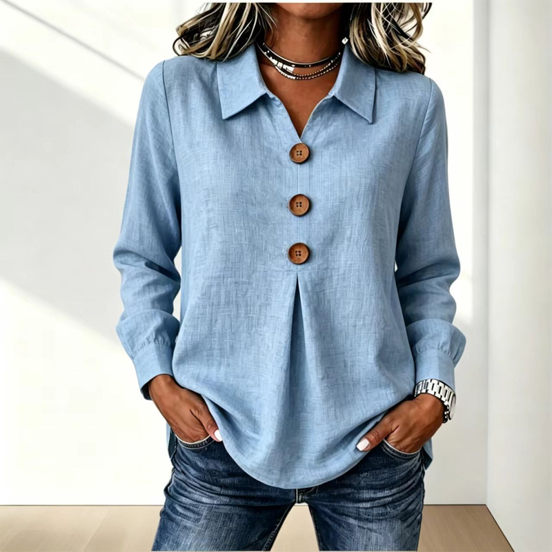 Women's Elegant Lapel Collar Button Top mysite