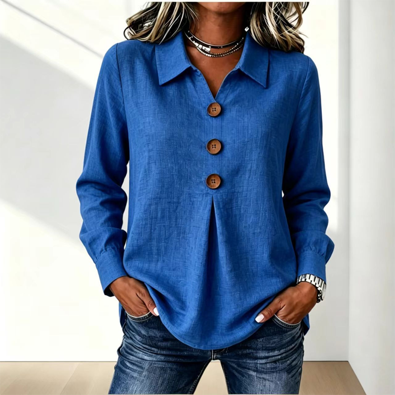 Women's Elegant Lapel Collar Button Top mysite
