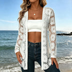 Women's Long Sleeve Sunflower Lace Mesh Cardigan mysite