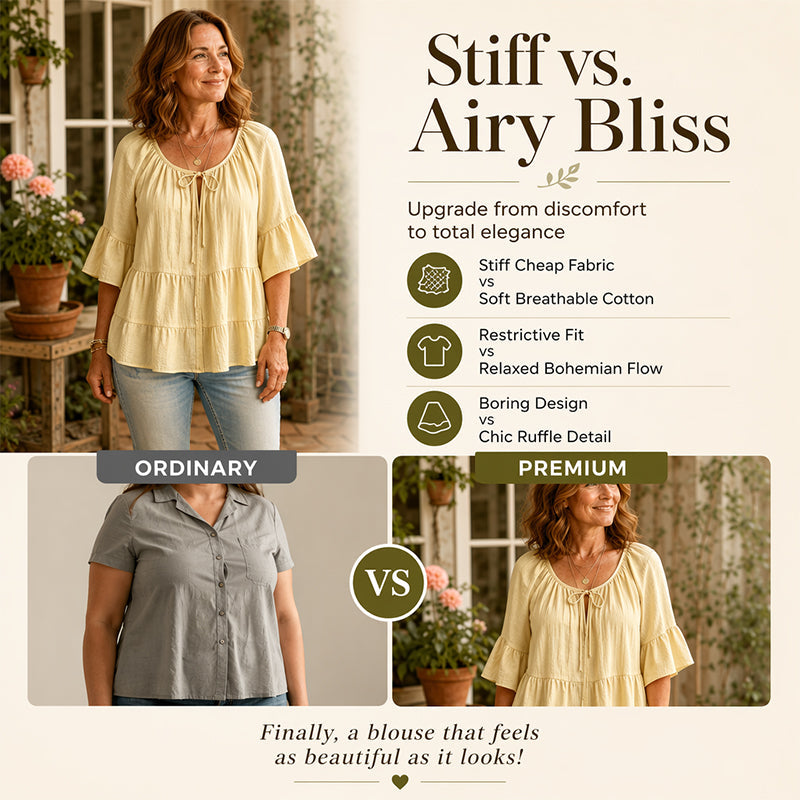 🔥Must-Have👚 Ruffle Tiered Top with 3/4 Sleeves - Elegant Movement & Soft Texture for Effortless Chic mysite