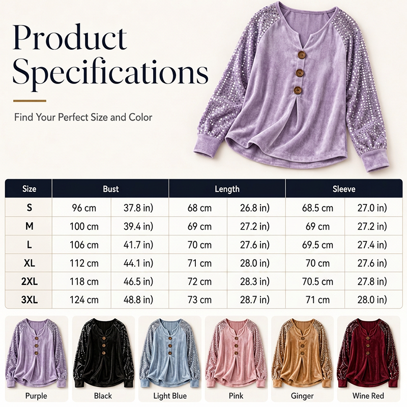 Women's Casual Velvet Long Sleeve Top mysite