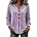 Women's Casual Velvet Long Sleeve Top mysite