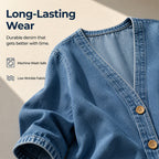 Women's Casual Collarless Button Cardigan Jacket mysite
