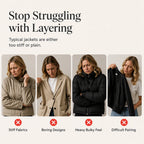 Women’s Elegant Denim Spliced Ribbed Knit Coat mysite