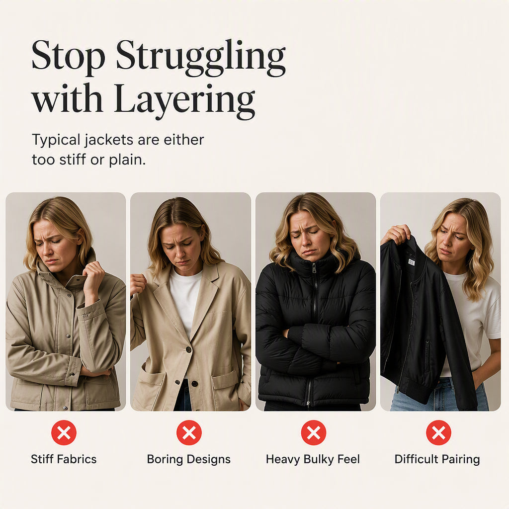 Women’s Elegant Denim Spliced Ribbed Knit Coat mysite