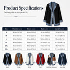 Women’s Elegant Denim Spliced Ribbed Knit Coat mysite