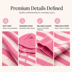 Women's Casual Striped Hooded Pullover Top mysite