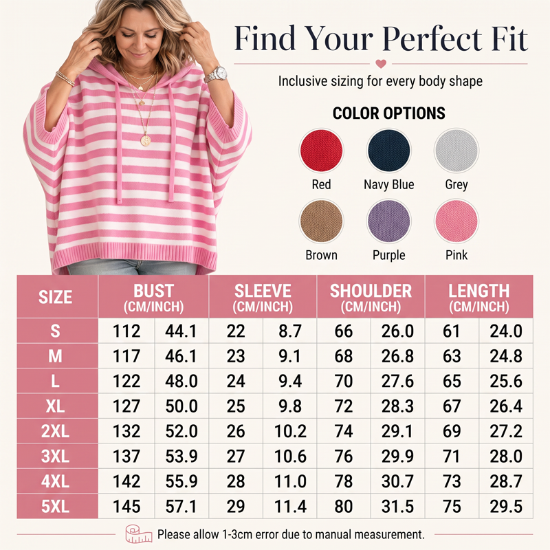 Women's Casual Striped Hooded Pullover Top mysite