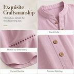 Women's Effortless Stand Collar Half-Button Top mysite