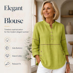 Women's Effortless Stand Collar Half-Button Top mysite