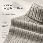 Women's Ribbed Turtleneck Long Sleeve Sweater Dress mysite
