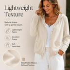 Women's Casual Hooded Jacket with Drawstring Hem mysite